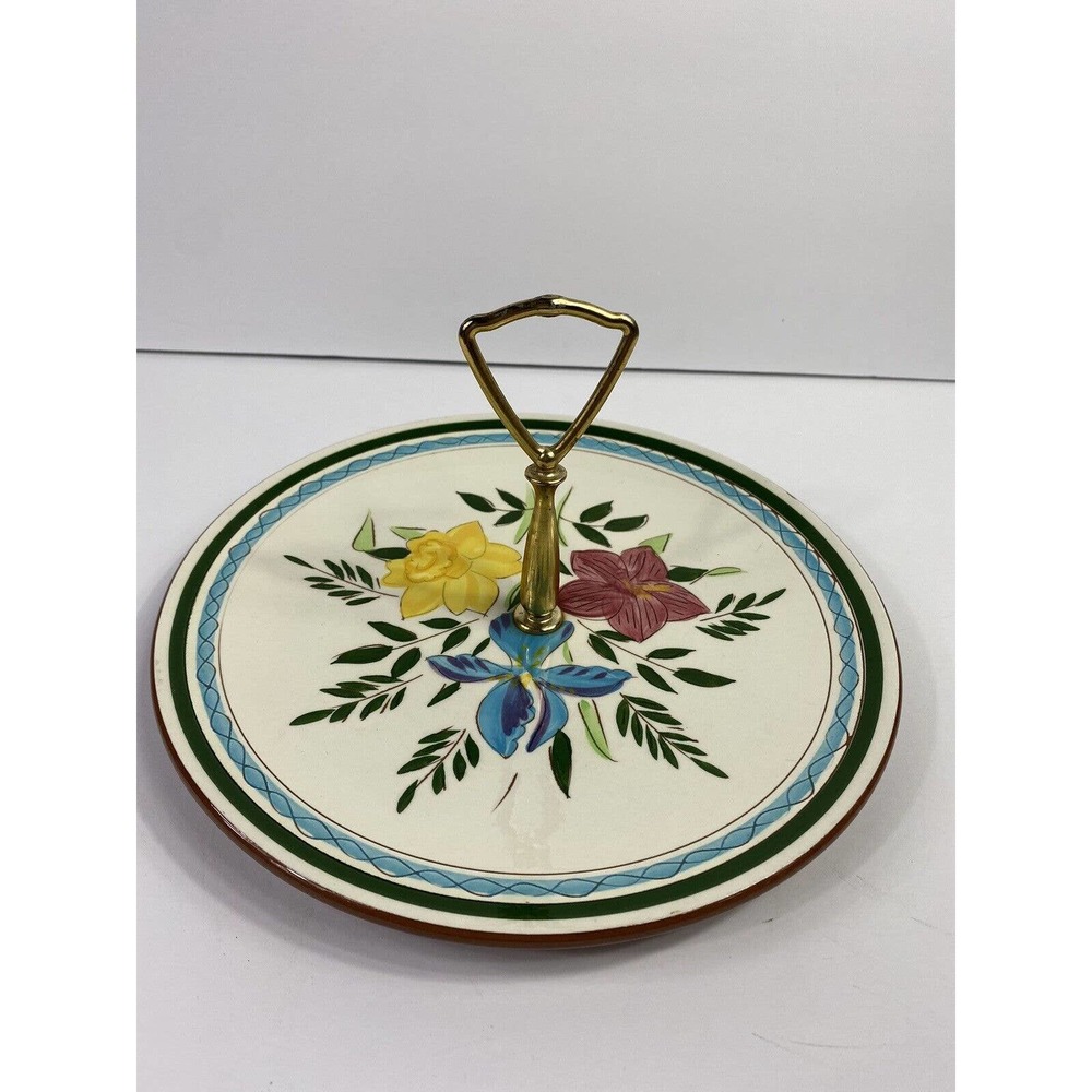 Stangl Pottery Country Garden 10” Rnd Hors d’oeuvre Serving Plate Vintage 1956